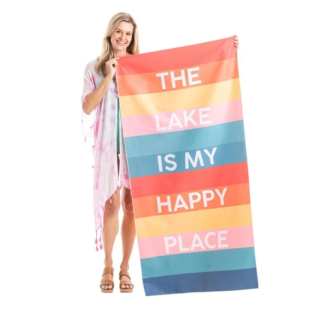 Katydid THE LAKE IS MY HAPPY PLACE QUICK DRY BEACH TOWELS New with Tags